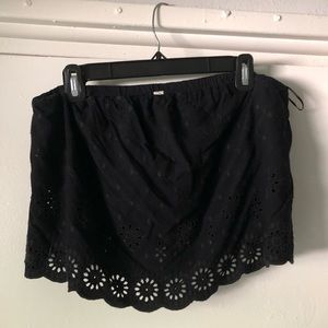 Free People Black Strapless Crop Top
